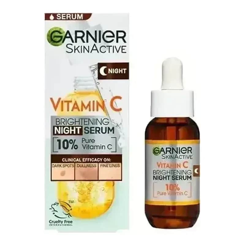 Garnier סרום לילה ויטמין סי Skin Active להענקת זוהר נפח 30 מ"ל