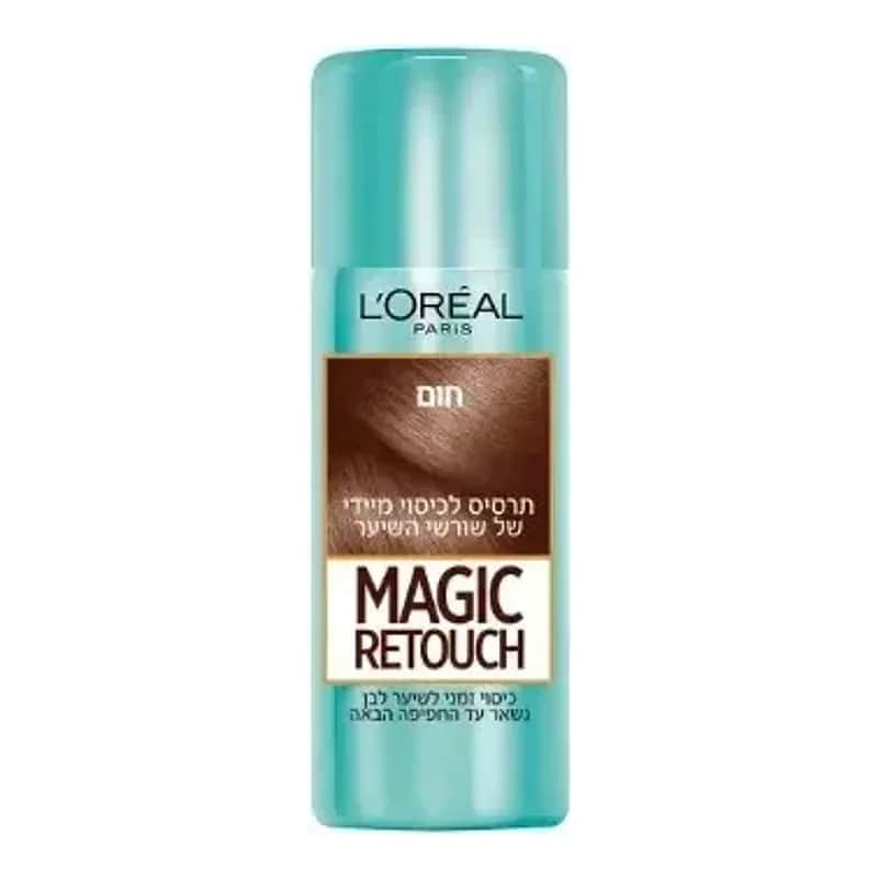 ספריי לכיסוי שורשים מגיק ריטאצ' Loreal בגוון חום - נפח 75 מ''ל