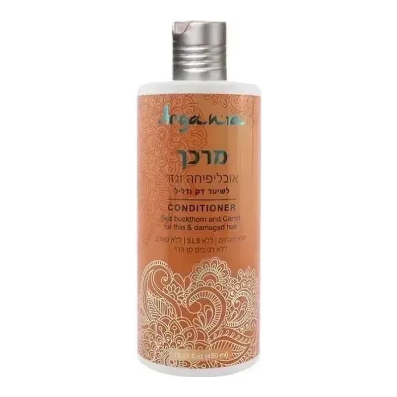 ארגניה מרכך לשיער דק ודליל 450 מ"ל - מועשר באובליפיחה ומיצוי גזר