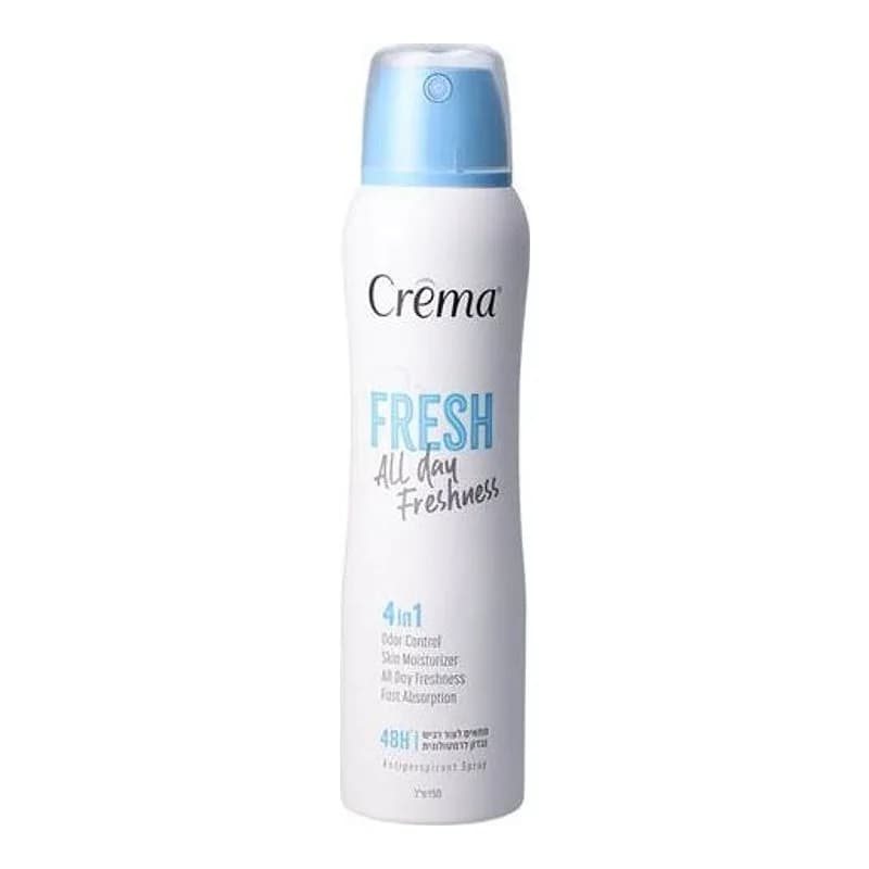 Crema דאודורנט ספריי אנטיפרספירנט 4 ב-1 פרש – הגנה עד 48 שעות, 150 מ״ל