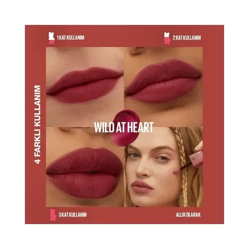 Maybelline שפתון טינט Super Stay Teddy Tint גוון 50 Wild At